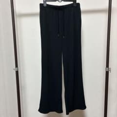 GU リブパンツ ブラック Lサイズ フレアパンツ さらさら素材のサムネイル