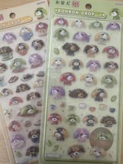 お茶犬ボンボンドロップシールのサムネイル