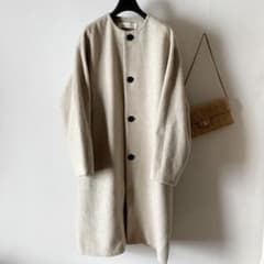 ギャルリーヴィー＊カシミヤ100％ 14万 ビーバー ノーカラーゆるコート