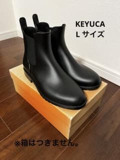 【SALE】KEYUCA ショート サイドゴア レインブーツ　ブラック Lサイズのサムネイル
