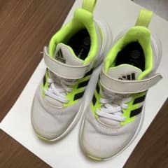 adidas キッズスニーカー ホワイト ネオンイエローのサムネイル