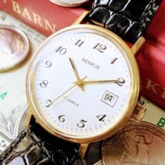 3964【シックでお洒落】メンズ 腕時計 ベンラス 手巻 アンティーク 