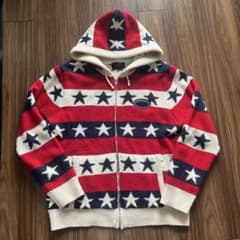 AFB STAR KNIT HOODIE ニットパーカー星柄 星条旗 AFB STAR KNIT HOODIE ニットパーカー星柄 星条旗 - メルカリ