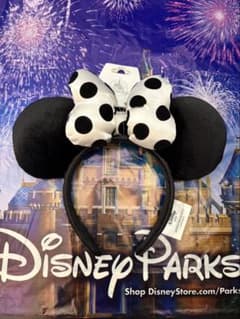 新品・未使用】カリフォルニアディズニー ミニー カチューシャ 白黒