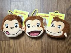 おさるのジョージ カラビナ付フェイスポーチ 3種セット