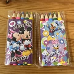 ディズニー ミニ色鉛筆 2個セット ミッキー ミニー ドナルド デイジーのサムネイル
