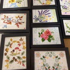 クロスステッチ完成品四季千趣会花のサムネイル