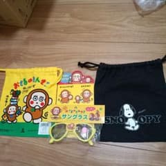 当時物 サンリオ おさるのもんきち 巾着 メモ帳 サングラス おまけ