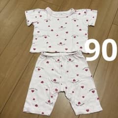 ベビーパジャマ 上下セット ハート柄のサムネイル