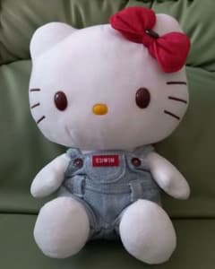 ハローキティ EDWIN デニムオーバーオール ぬいぐるみ - メルカリ
