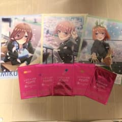 五等分の花嫁　一番くじ　きゃらっとくじ　クリアポスター　3点　一花　三玖　四葉のサムネイル