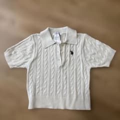 U.S. POLO ASSN. 半袖ケーブルポロ襟ニットのサムネイル
