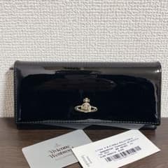 VivienneWestwood ブラック　二つ折長財布　エナメル　ミニマリスト VivienneWestwood ブラック 二つ折長財布 エナメル ミニマリスト