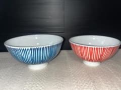 波佐見焼　軽量　夫婦茶碗　大小サイズ　2色セットのサムネイル