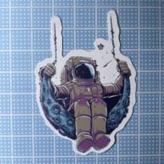 防水ステッカー 宇宙飛行士 月 ブランコのサムネイル