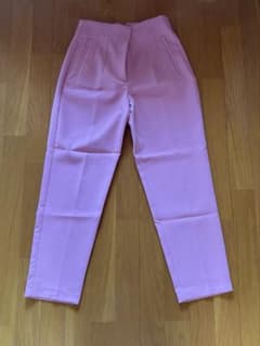 ZARA レディースハイウェストパンツ　ピンクのサムネイル