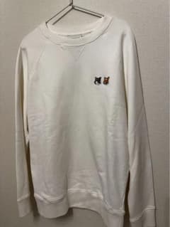 メゾンキツネ ダブルフォックス スウェット L 白 MAISON KITSUNÉ 