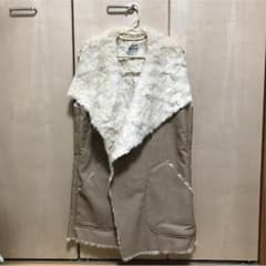 【値下げ】ZARA ファー ロングベストのサムネイル