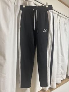 【PUMA】ジャージパンツ Sサイズ ブラック×ホワイトラインのサムネイル