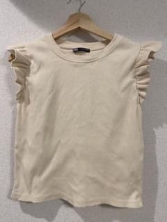 フリル袖 ベージュ 半袖Tシャツのサムネイル