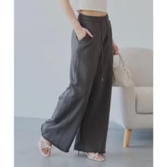 Chico ルーズワイドスウェットパンツ　チャコール