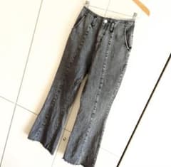 レトロガール フレアデニムパンツ グレーのサムネイル