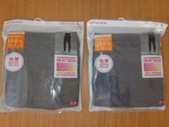 UNIQLO ヒートテックコットンタイツ 極暖 ダークグレー L メンズ 2足のサムネイル