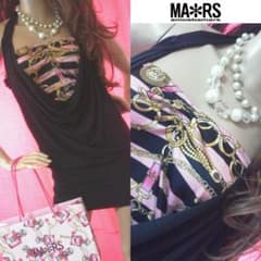 MARSマーズ ボーダーチェーン柄 キャミワンピース グラマラスジェーン