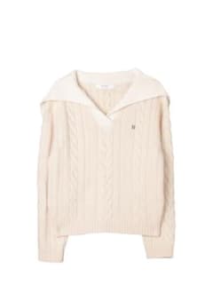 HLT Sailor-Collar Cable Knit Pulloverのサムネイル