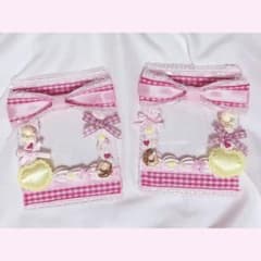 ♥ ホイップデコ トレカケース 量産型 平成女児 ピンク 黄色 リボン b8♥のサムネイル