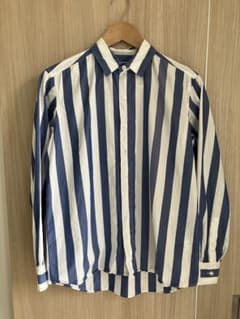 【FAT】コットンストライプシャツ　青白　【00s】のサムネイル
