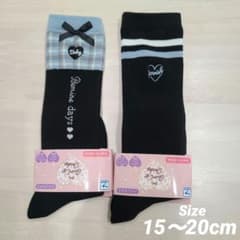 ハイソックス　15〜20cm　新品未使用　リボン　ハート　抗菌防臭