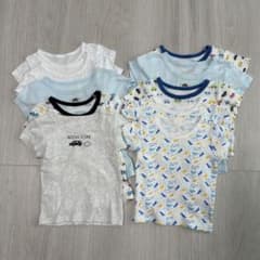 ベビー肌着　半袖　綿100% 10枚セット　まとめ売り　コットン　恐竜　男の子のサムネイル