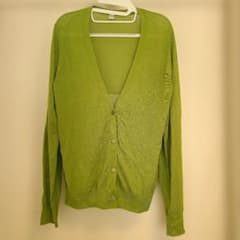 【UNIQLO】グリーン シアーカーディガン