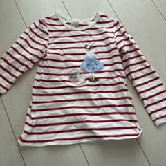 petit main ボーダー刺繍長袖Tシャツ 110のサムネイル