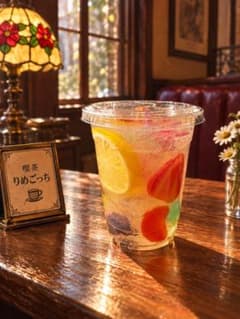 食品サンプル フルーツティー クリームソーダ 昭和レトロ 喫茶店 インテリアのサムネイル