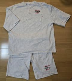オールナイトサウナ館内着セットアップ×草加センター湯乃泉コラボ、グレー Lサイズのサムネイル