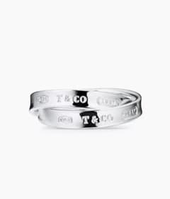 f119 美品 ティファニー インターロッキング ダブルリング 925 約8号 