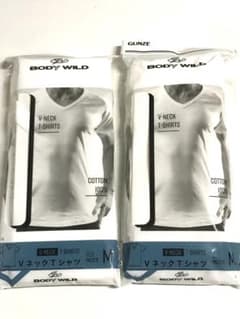 ボディワイルド　綿100% 半袖V首Tシャツ Mサイズ　まとめて2枚★6014b