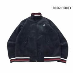 FRED PERRY コーデュロイ スイングトップ ブルゾン ロゴ刺繍 黒 M FRED PERRY コーデュロイ スイングトップ ブルゾン ロゴ刺繍 黒 M