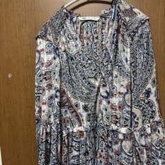 ZARA ペイズリー柄 プリーツワンピース XSのサムネイル