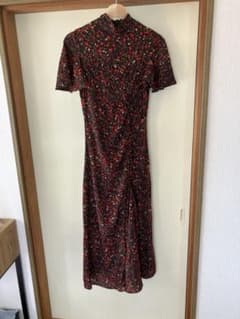 ZARA 花柄 半袖 ロングシャツワンピースのサムネイル