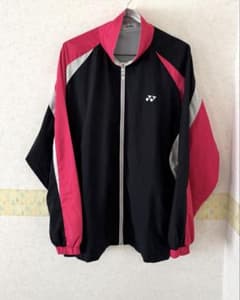YONEX フルジップウォームアップジャケット Lサイズ ピンク/ブラック ☆YONEX☆ウィンドブレーカー ウォームアップジャケット Lサイズ