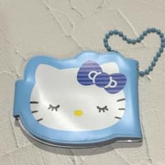 新品未使用】ハローキティ ミニアルバムキーホルダー ブルー キティ
