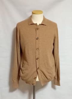 パパス　カシミヤ100% カーディガン PAPAS】パパス カシミヤ100% 襟付きカーディガン - メルカリ