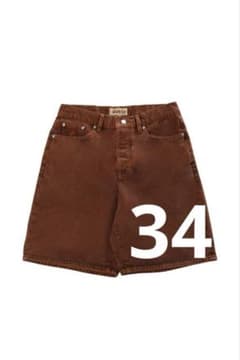 STUSSY BIG OL' SHORT DENIM 34 brown crayのサムネイル