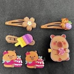 ヘアピン 6本セット カピバラ スイーツ モチーフのサムネイル