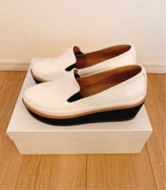 【美品】厚底スリッポン 白のサムネイル