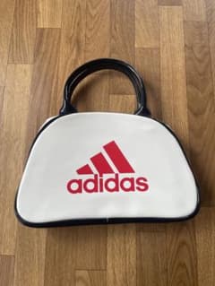 adidas アディダス エナメルバッグ ハンドバッグ ホワイト×レッドのサムネイル