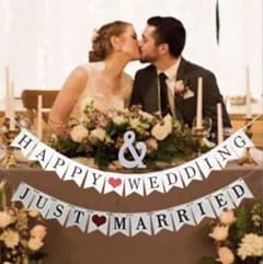 ガーランド2種セット JUST MARRIED & HAPPY WEDDINGのサムネイル